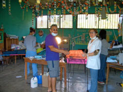 the dentists work in a local classroom