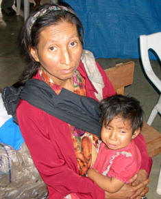 Tolupan mother and child wait to see the doctor